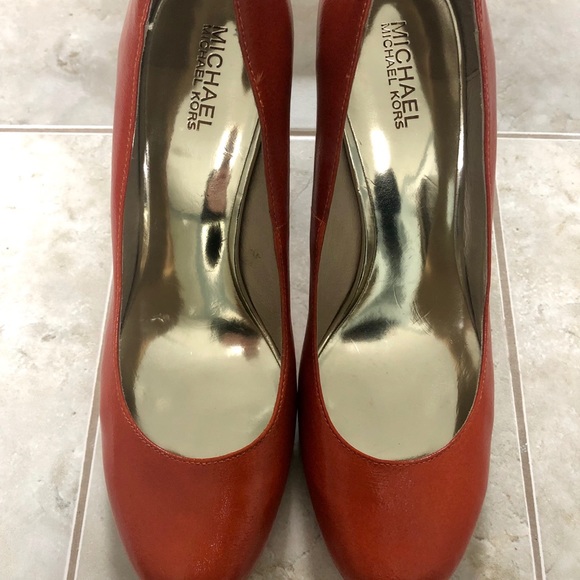 Michael Kors Shoes - Michael Kors Size 10 Orange Leather Heels